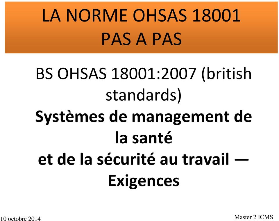 standards) Systèmes de management
