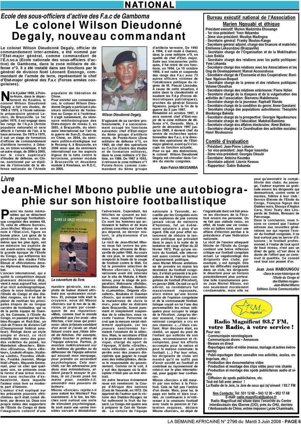 stades Félix Eboué et «Révolution» devenu Alphonse Massamba Débat.