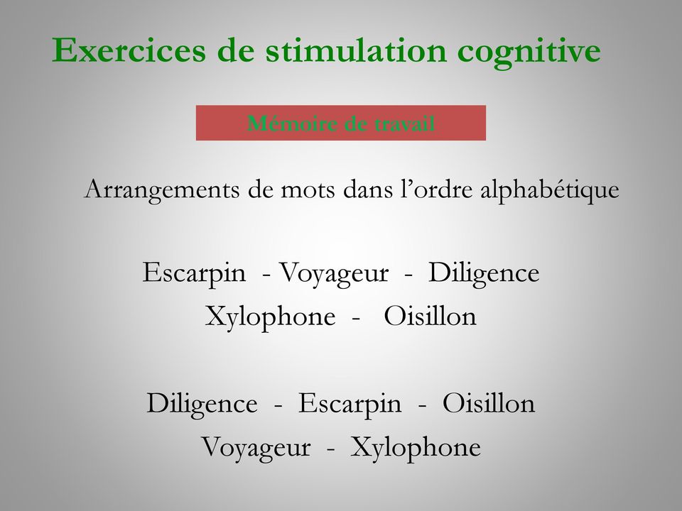 alphabétique Escarpin - Voyageur - Diligence