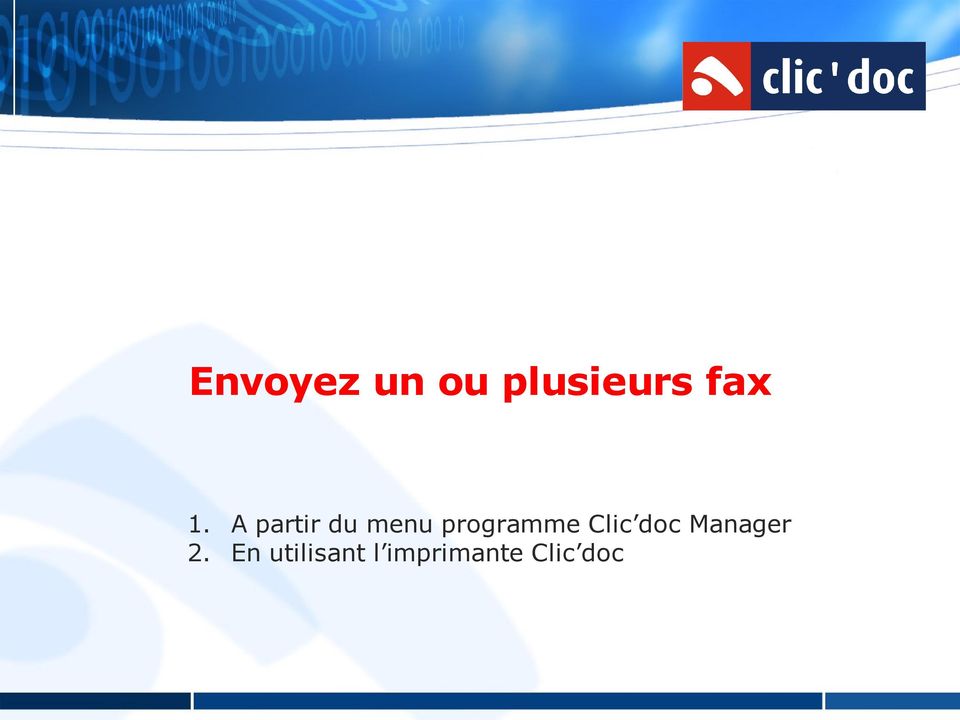 programme Clic doc Manager