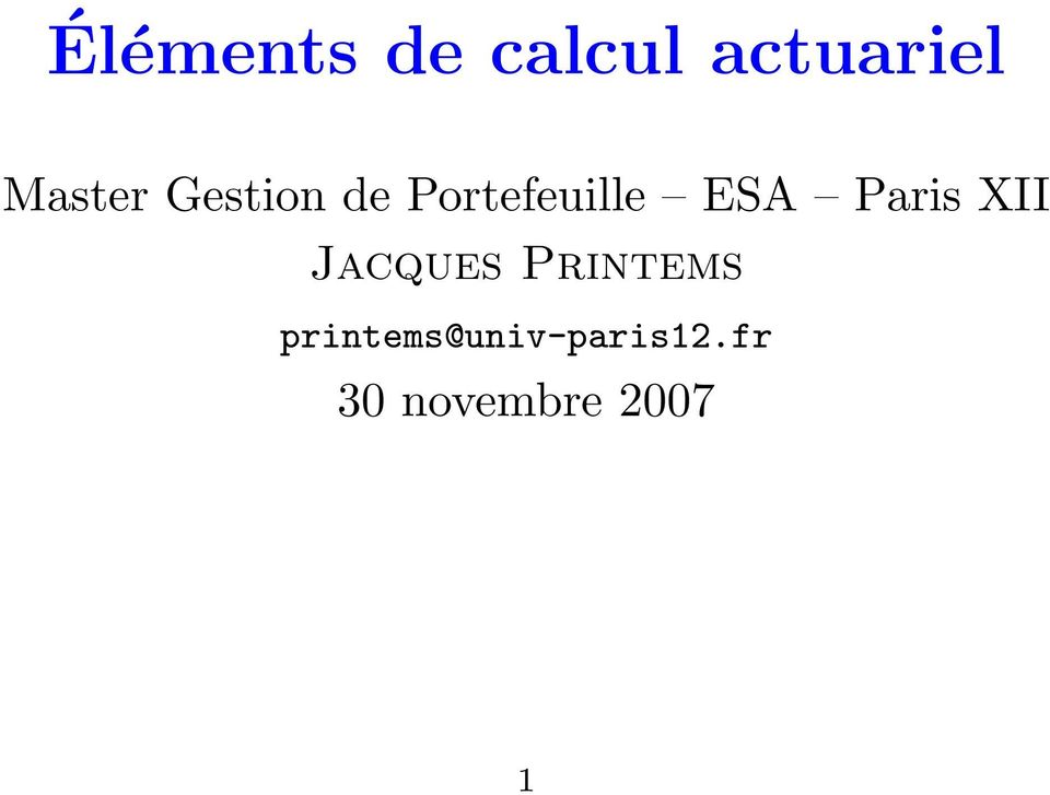 ESA Paris XII Jacques Printems