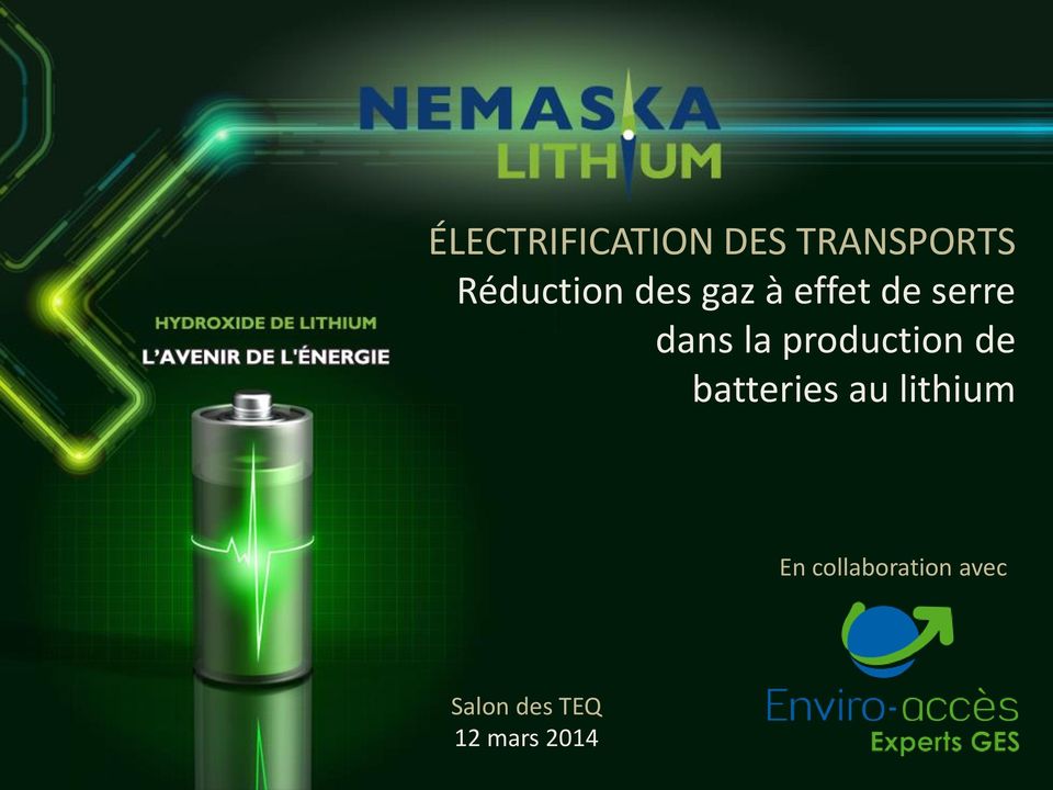 la production de batteries au lithium