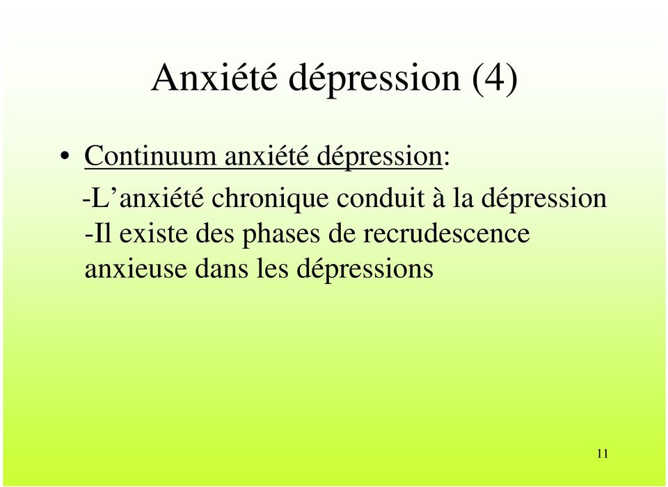 la dépression -Il existe des phases de