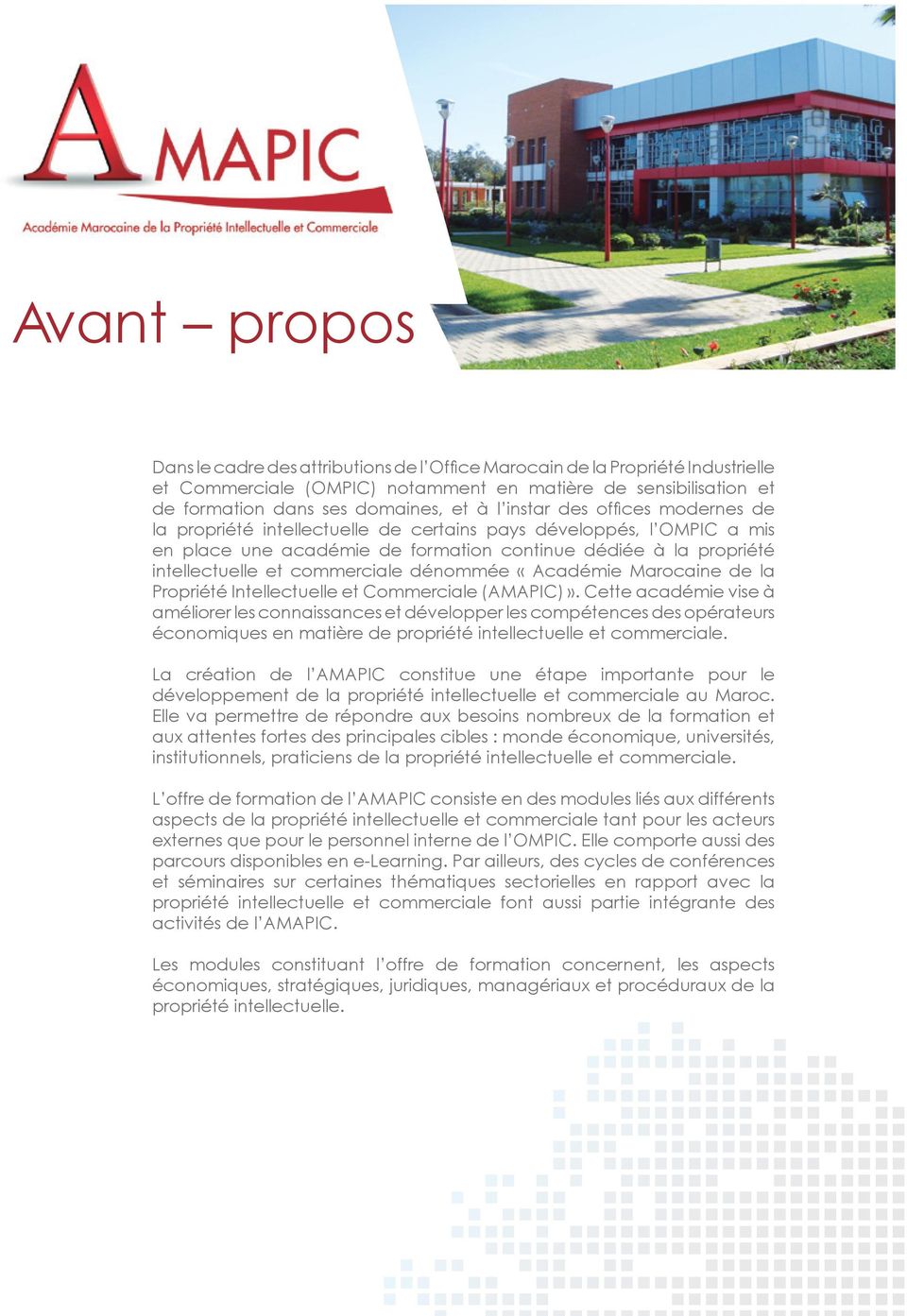 dénommée «Académie Marocaine de la Propriété Intellectuelle et Commerciale (AMAPIC)».