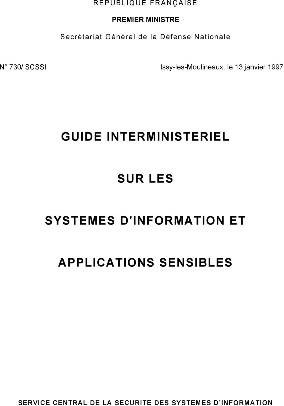 1997 GUIDE INTERMINISTERIEL SUR LES SYSTEMES D'INFORMATION ET