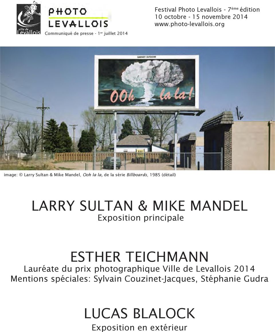 Billboards, 1985 (détail) LARRY SULTAN & MIKE MANDEL Exposition principale ESTHER TEICHMANN Lauréate du prix