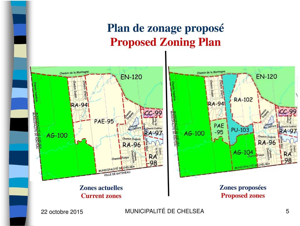 zones Zones proposées Proposed zones