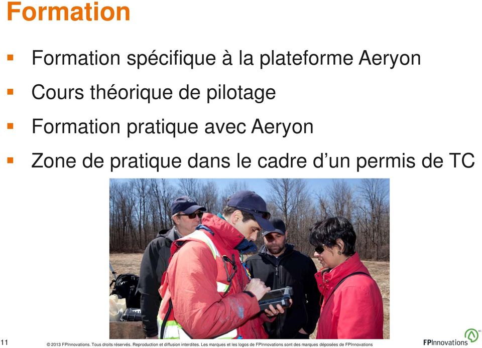 pilotage Formation pratique avec Aeryon