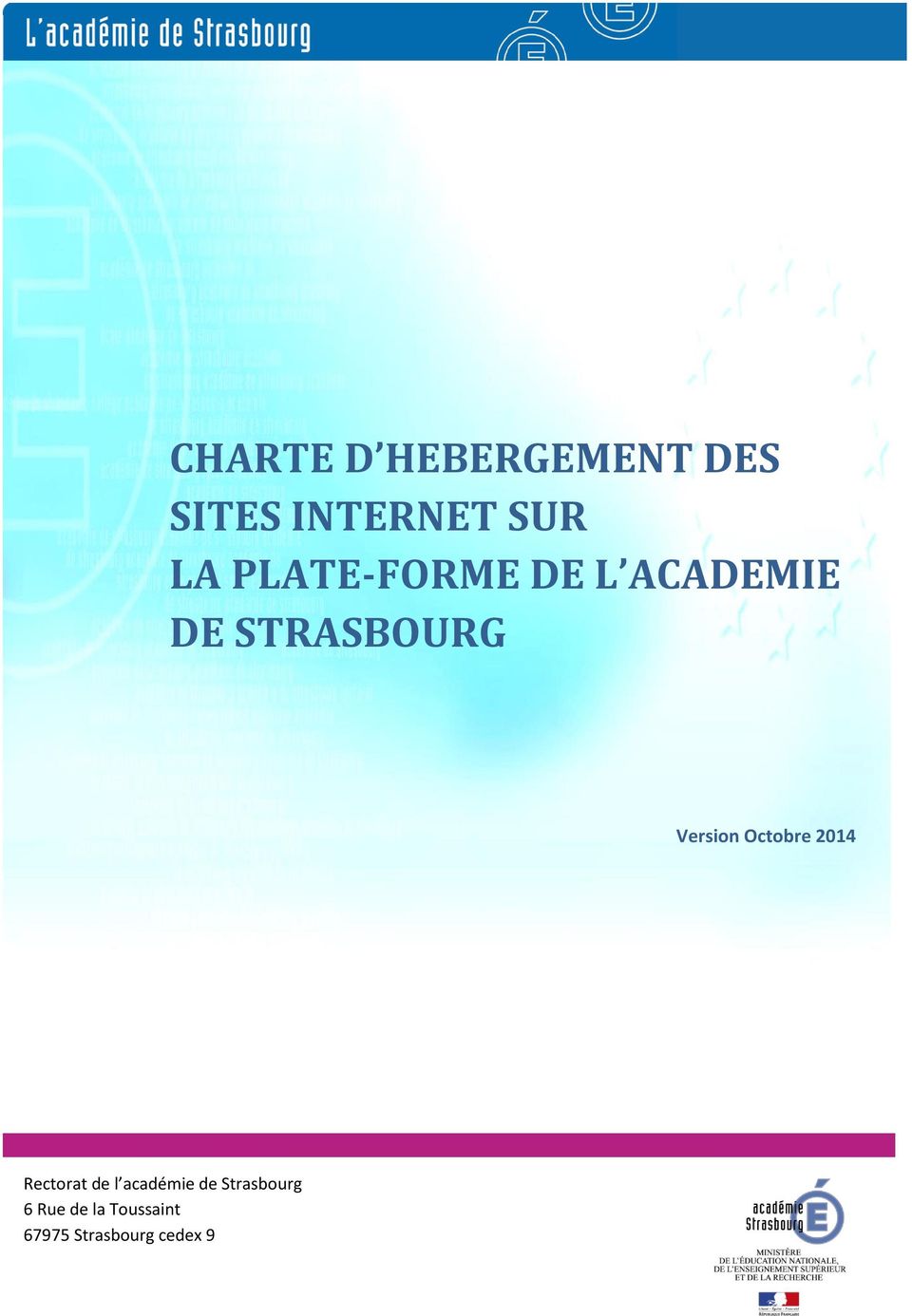 Octobre 2014 Rectorat de l académie de Strasbourg