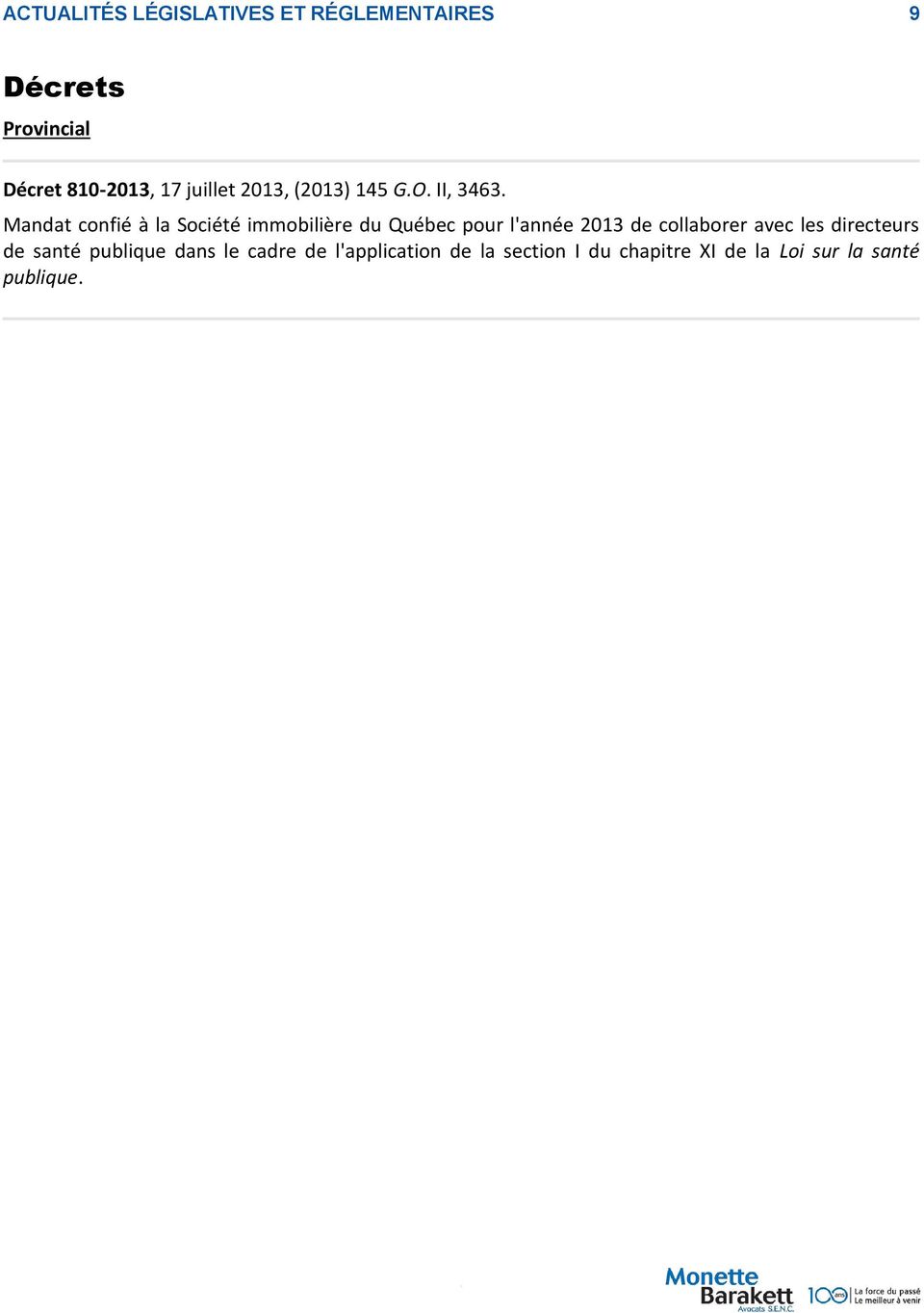 Mandat confié à la Société immobilière du Québec pour l'année 2013 de collaborer
