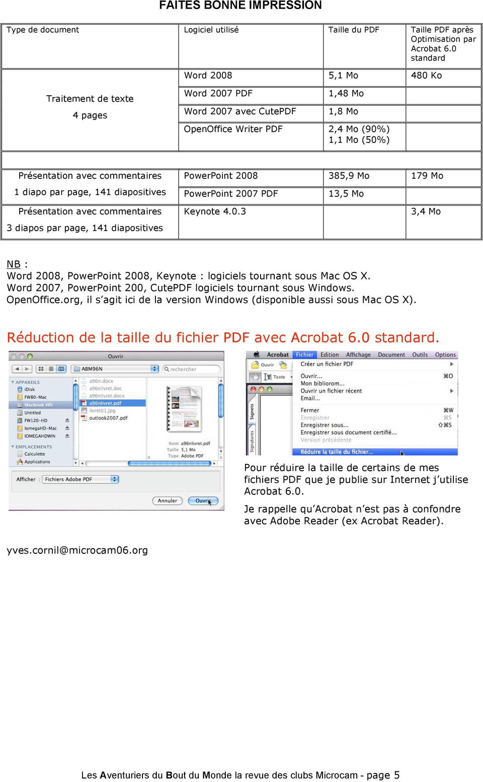 PowerPoint 2008 385,9 Mo 179 Mo 1 diapo par page, 141 diapositives PowerPoint 2007 PDF 13,5 Mo Présentation avec commentaires 3 diapos par page, 141 diapositives Keynote 4.0.3 3,4 Mo NB : Word 2008, PowerPoint 2008, Keynote : logiciels tournant sous Mac OS X.