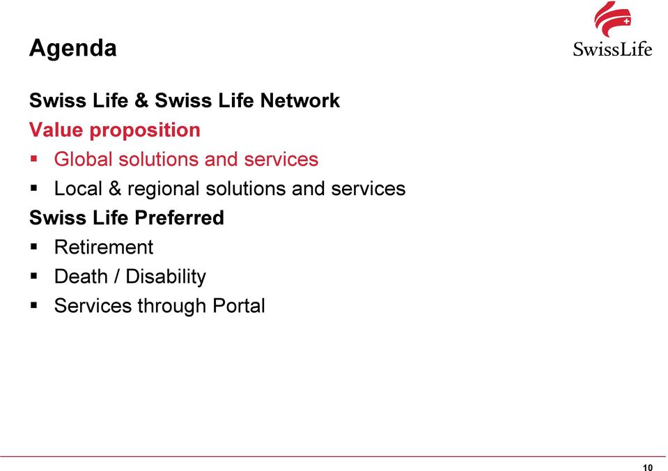 regional solutions and services Swiss Life