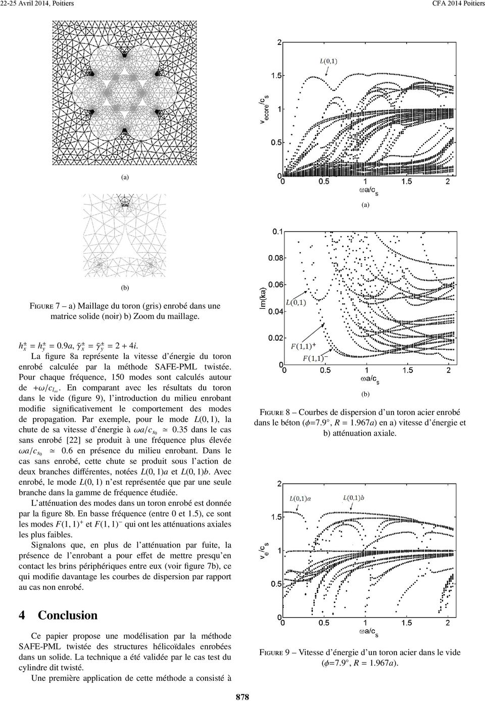 En comparant avec les résultats du toron dans le vide (figure 9), l introduction du milieu enrobant modifie significativement le comportement des modes de propagation.