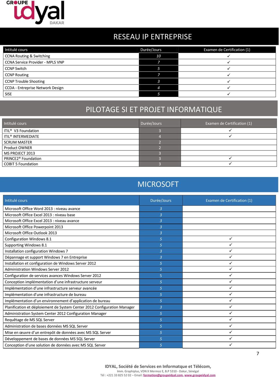 niveau avance 3 Microsoft Office Excel 2013 : niveau base 3 Microsoft Office Excel 2013 : niveau avance 3 Microsoft Office Powerpoint 2013 3 Microsoft Office Outlook 2013 3 Configuration Windows 8.