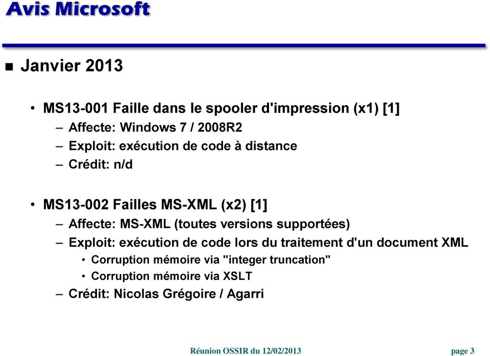 MS-XML (toutes versions supportées) Exploit: exécution de code lors du traitement d'un document XML