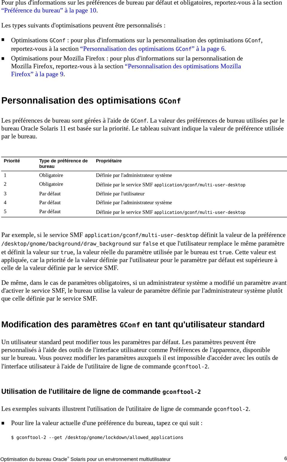 Personnalisation des optimisations GConf à la page 6.
