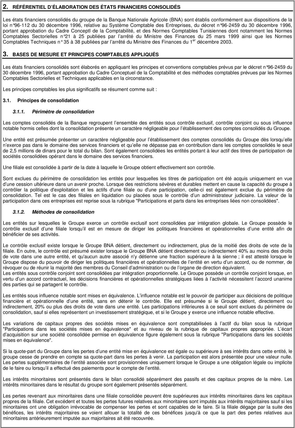 Tunisiennes dont notamment les Normes Comptables Sectorielles n 21 à 25 publiées par l arrêté du Ministre des Finances du 25 mars 1999 ainsi que les Normes Comptables Techniques n 35 à 38 publiées
