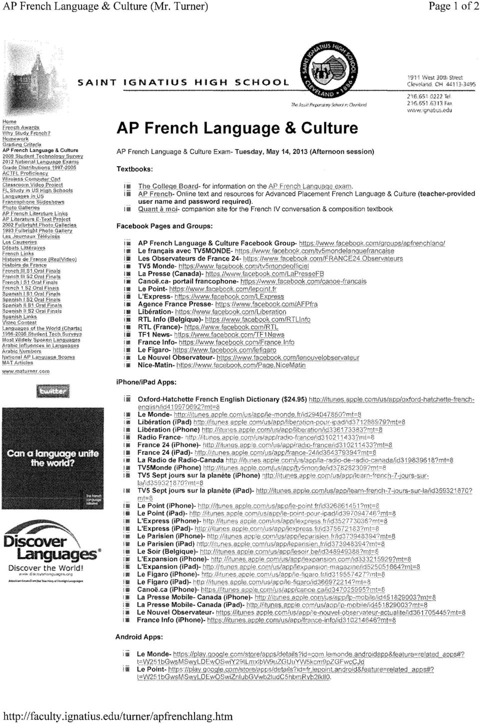 D9Uf\9?..f;l~?Jn. i i and resources for Advanced Placement French Language & Culture (teacher-provided user name and password required).!!!!! QM!'!