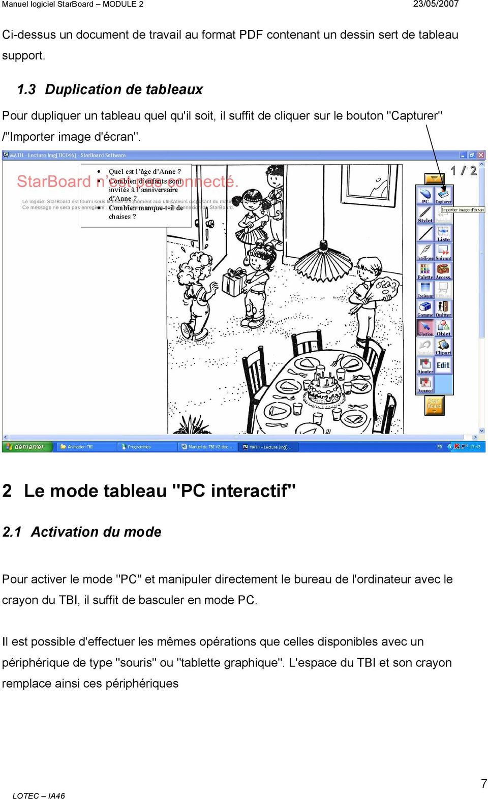 2 Le mode tableau "PC interactif" 2.