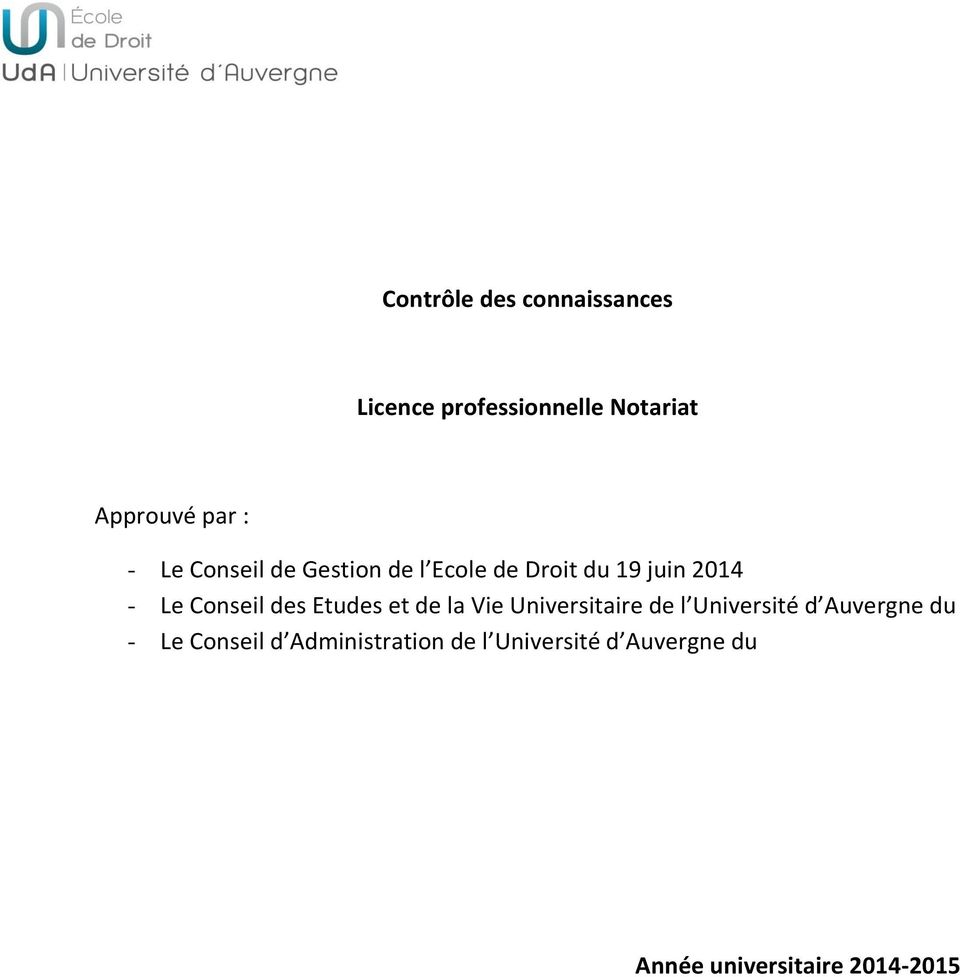 Etudes et de la Vie Universitaire de l Université d Auvergne du - Le