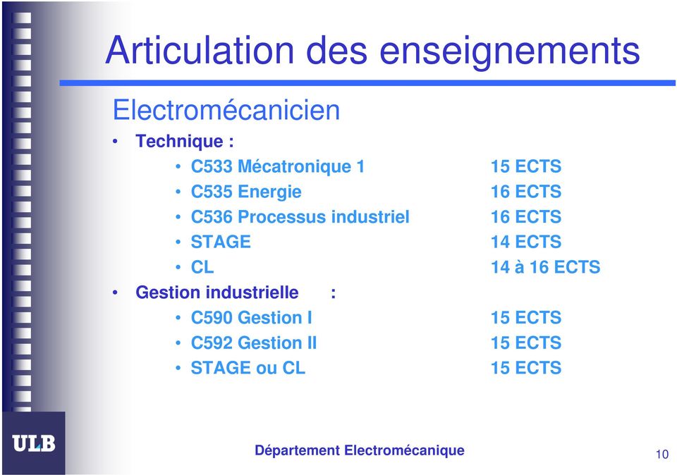 industrielle : C590 Gestion I C592 Gestion II STAGE ou CL 15 ECTS 16 ECTS