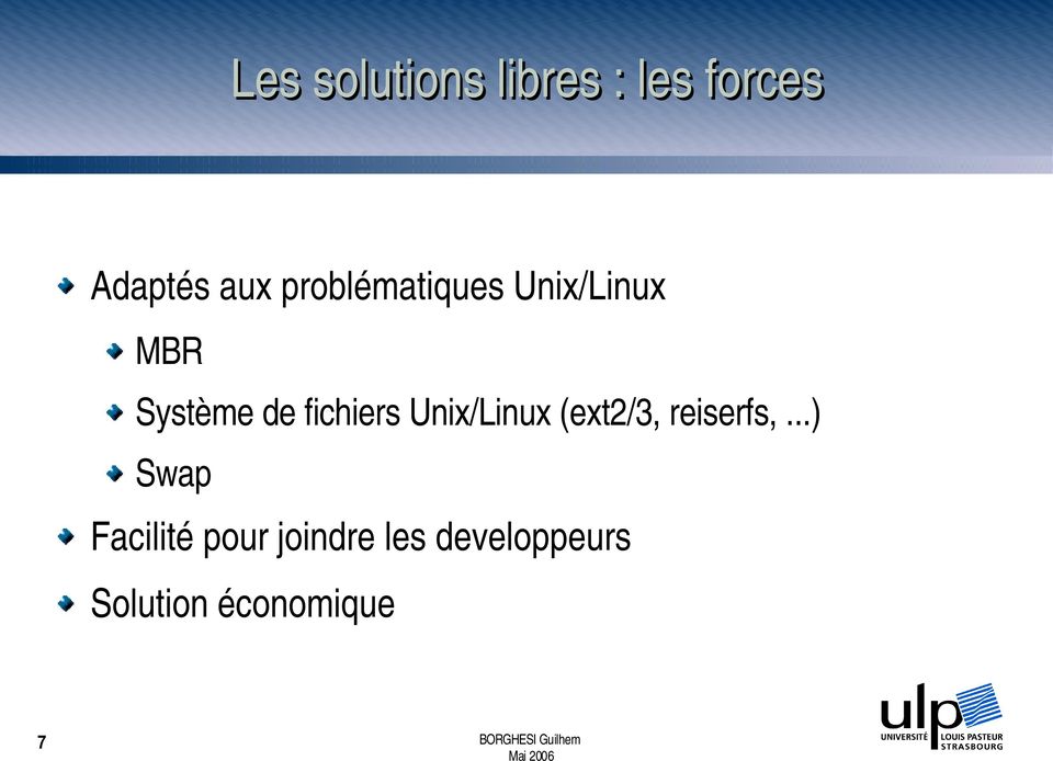 fichiers Unix/Linux (ext2/3, reiserfs,.