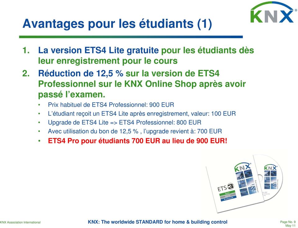 Prix habituel de ETS4 Professionnel: 900 EUR L étudiant reçoit un ETS4 Lite après enregistrement, valeur: 100 EUR Upgrade de ETS4