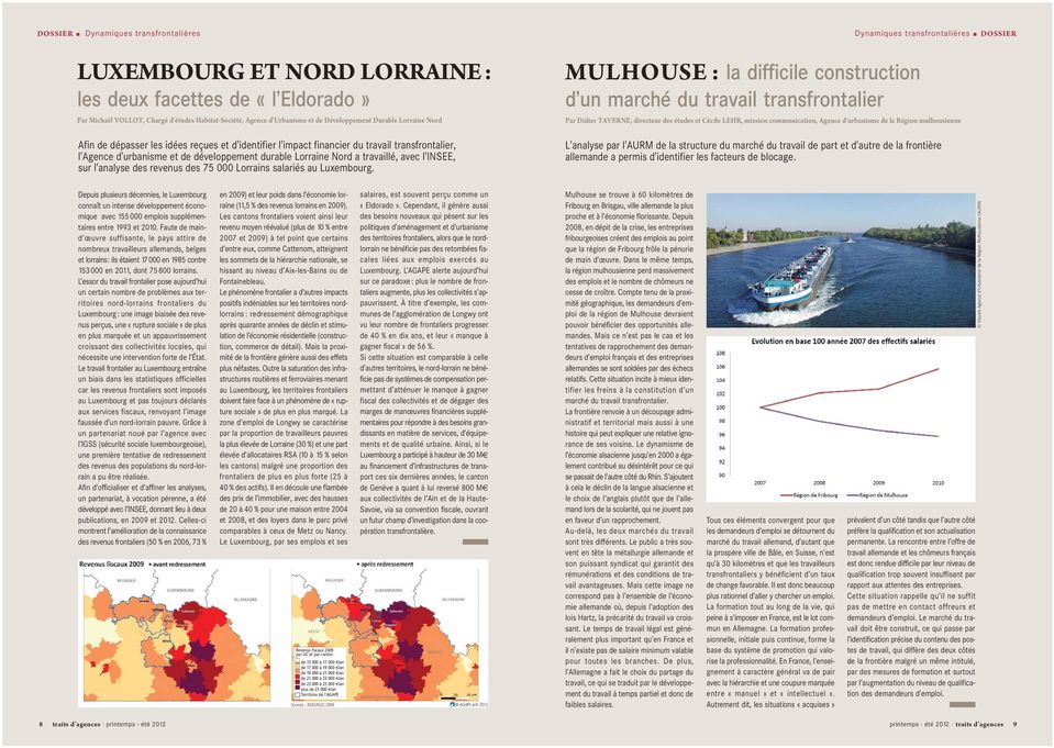 Lorraine Nord a travaillé, avec l'insee, sur l'analyse des revenus des 75 000 Lorrains salariés au Luxembourg.