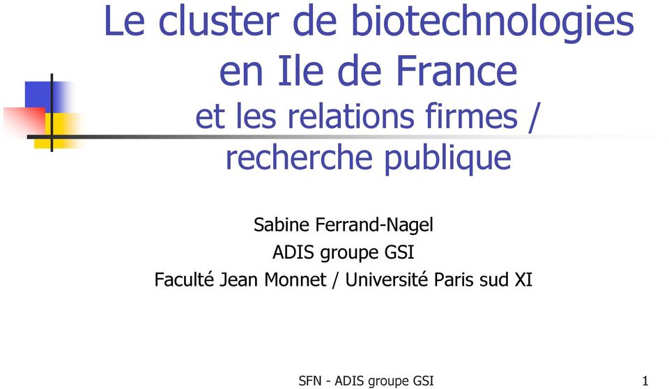 Ferrand-Nagel ADIS groupe GSI Faculté Jean Monnet