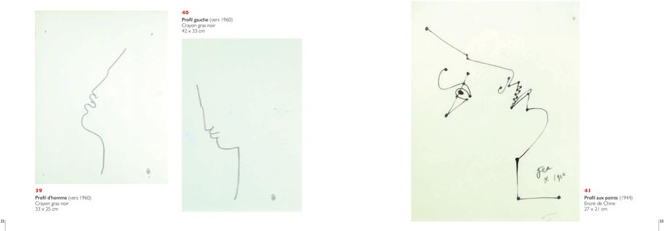 1960) Crayon gras noir 33 x 25 cm 41 Profil