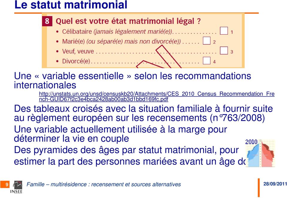 pdf Des tableaux croisés avec la situation familiale à fournir suite au règlement européen sur les recensements (n 763/2008) Une