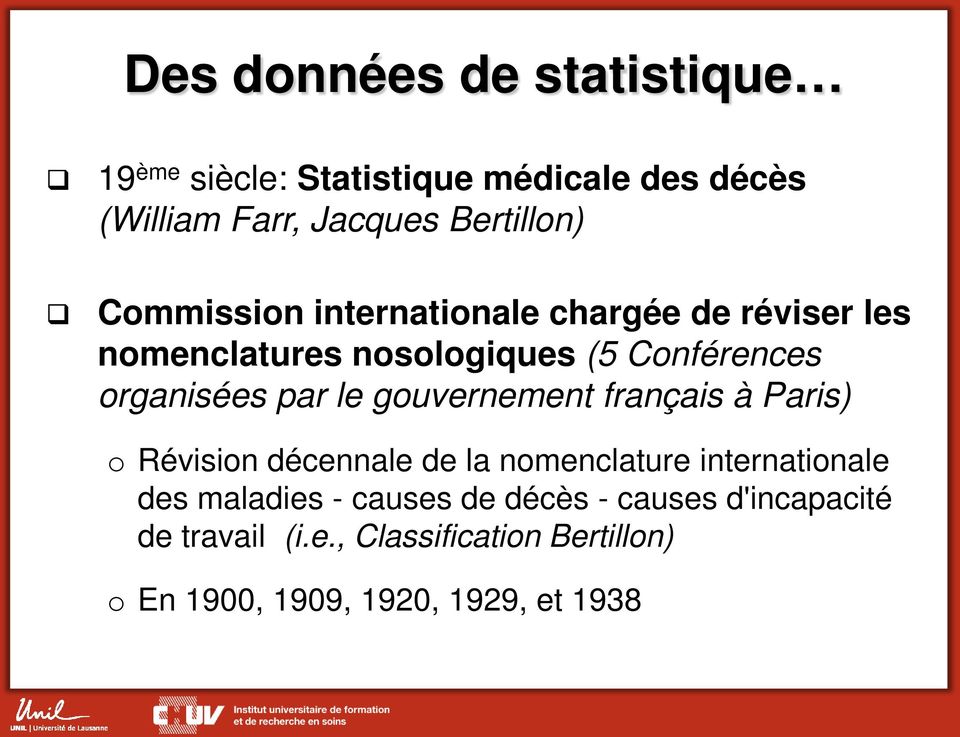 gouvernement français à Paris) o Révision décennale de la nomenclature internationale des maladies - causes