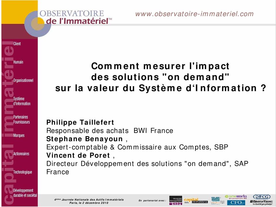Philippe Taillefert Responsable des achats BWI France Stephane Benayoun, Expert-comptable & Commissaire