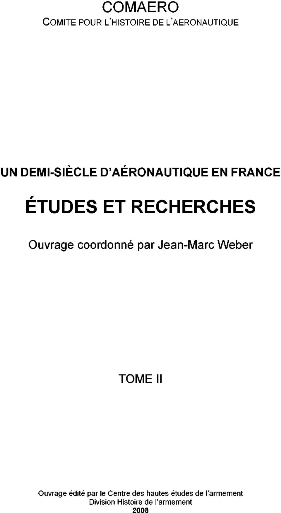 Ouvrage coordonné par Jean-Marc Weber TOME II Ouvrage édité