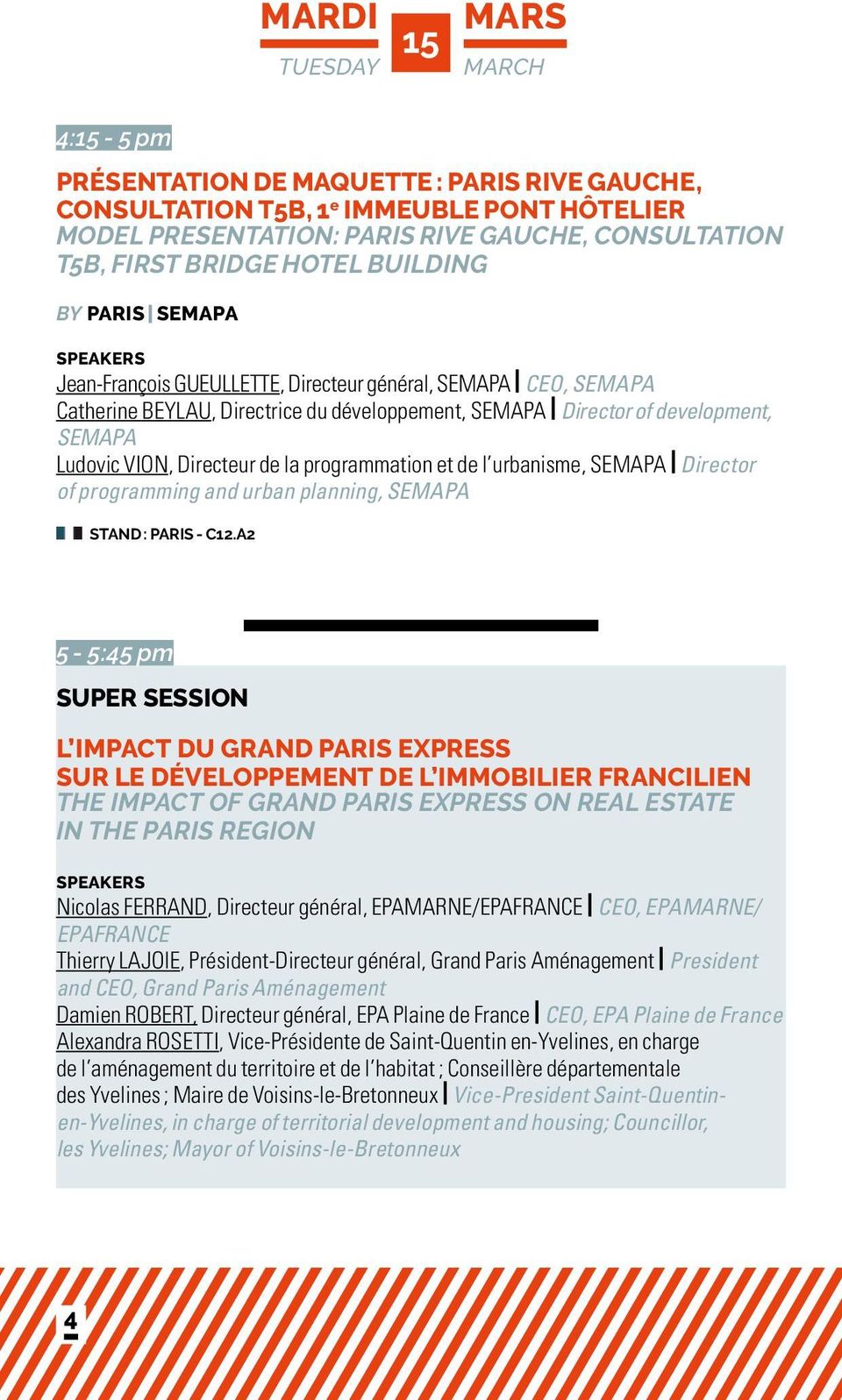 Directeur de la programmation et de l urbanisme, SEMAPA Director of programming and urban planning, SEMAPA STAND : PARIS - C12.
