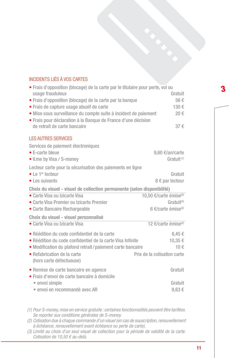 ServiCeS Services de paiement électroniques E-carte bleue 9,60 /an/carte V.