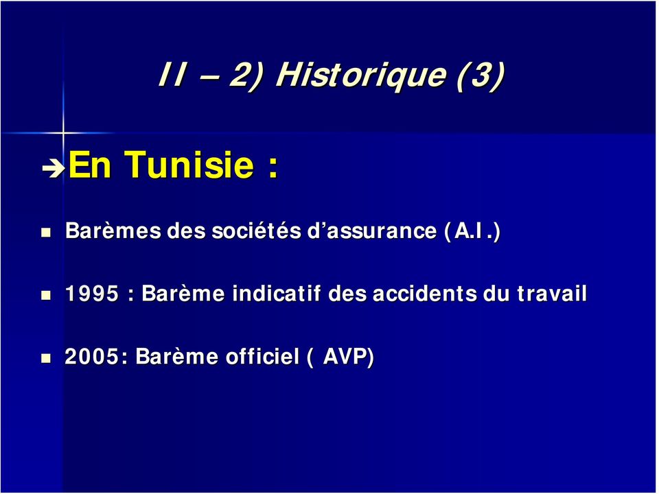 (A.I.) 1995 : Barème indicatif des