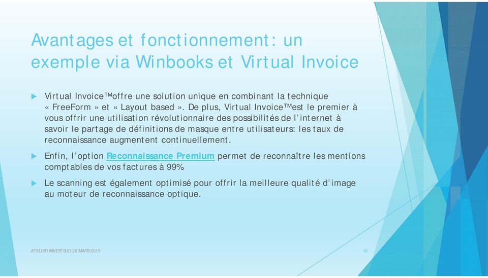De plus, Virtual Invoice est le premier à vous offrir une utilisation révolutionnaire des possibilités de l internet à savoir le partage de définitions de masque