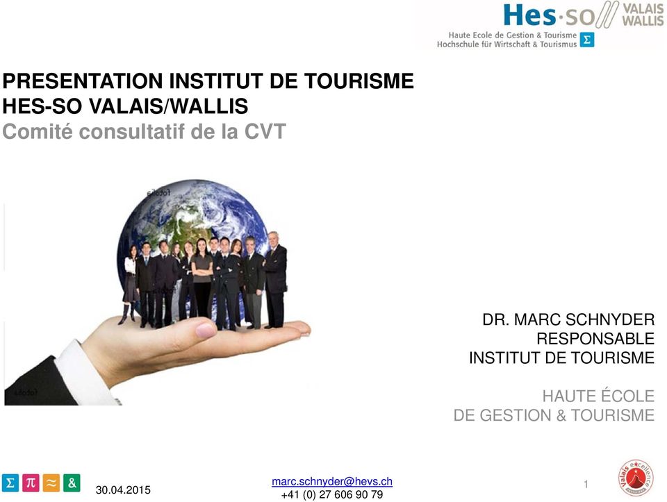 MARC SCHNYDER RESPONSABLE INSTITUT DE TOURISME HAUTE