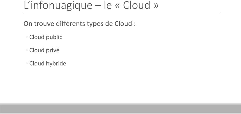 types de Cloud : Cloud