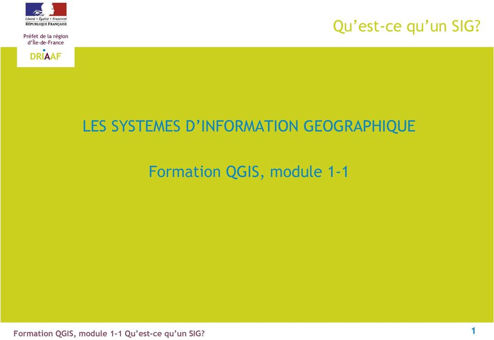 GEOGRAPHIQUE Formation QGIS,