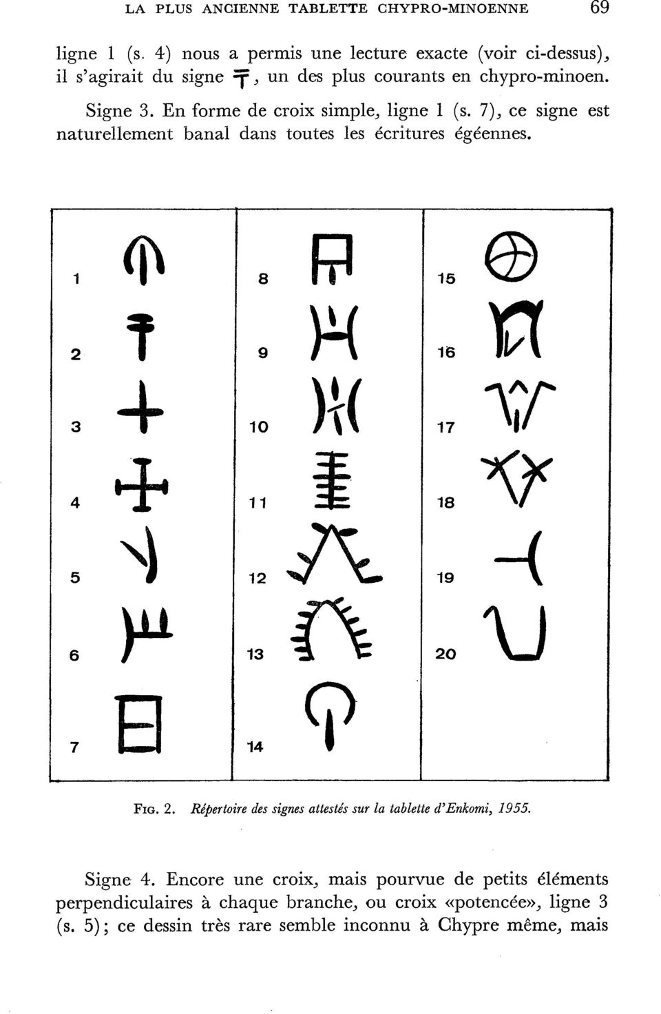 En forme de croix simple,, ligne 1 (s. 1), ce signe est naturellement banal dans toutes les écritures égéennes. s rp,.. 4 io K(. S,0 n 12 V W? 14 f.
