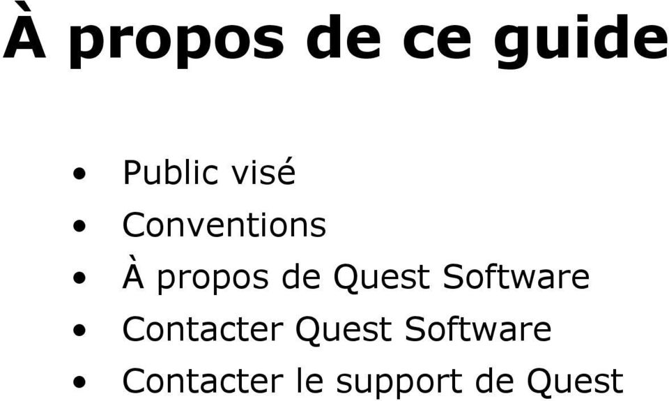 Quest Software Contacter Quest
