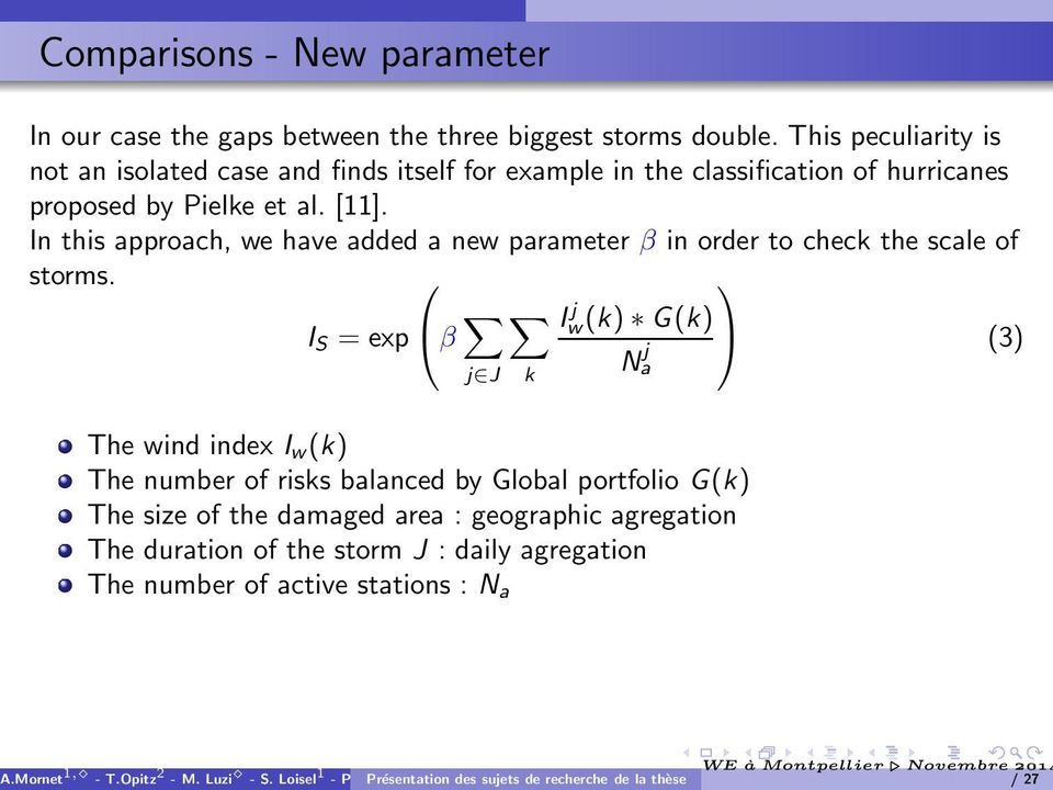 In this approach, we have added a new parameter β in order to check the scale of storms.