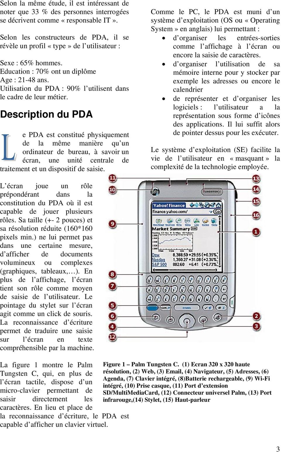 Utilisation du PDA : 90% l utilisent dans le cadre de leur métier.