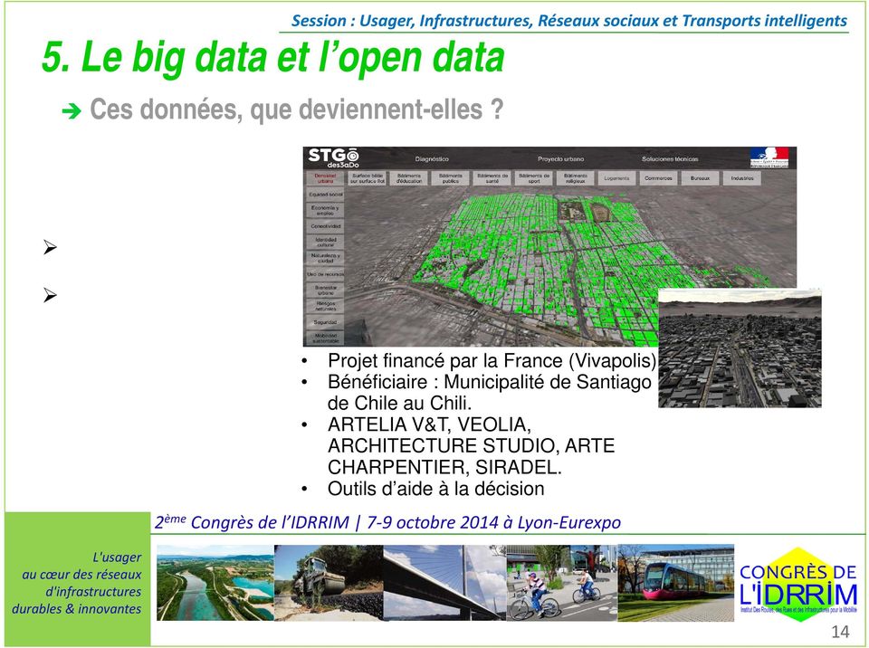 Ouverture des données traitement de données de masse SANTIAGO DU CHILI Projet financé par la France (Vivapolis)