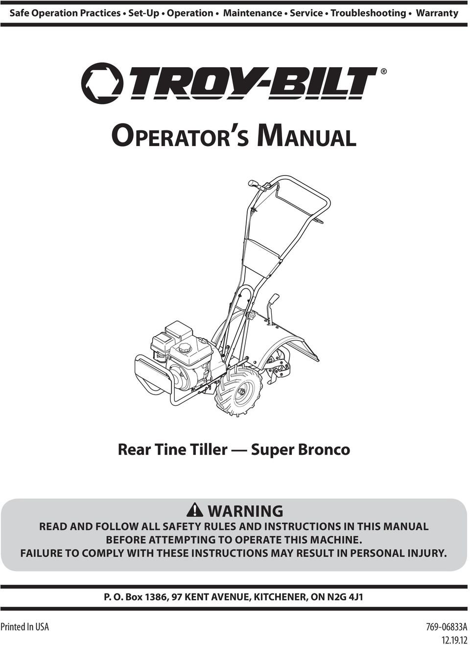 MANUAL BEFORE ATTEMPTING TO OPERATE THIS MACHINE.