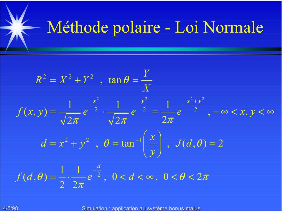 Loi Normale Méhode polaire - Loi Normale π θ π θ θ θ π π π θ )