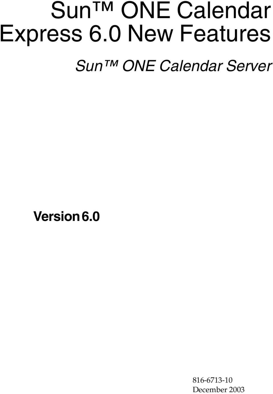 Calendar Server Version 6.