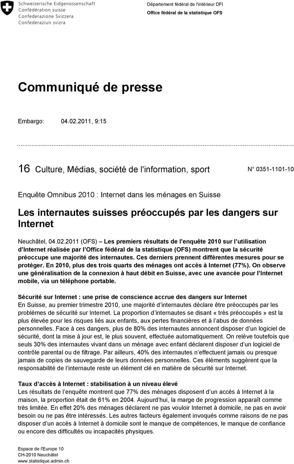 Internet Neuchâtel, 04.02.